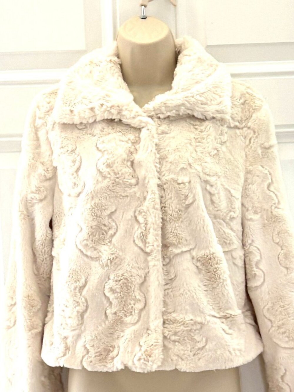 Cream Fur Jacket by Ambiance